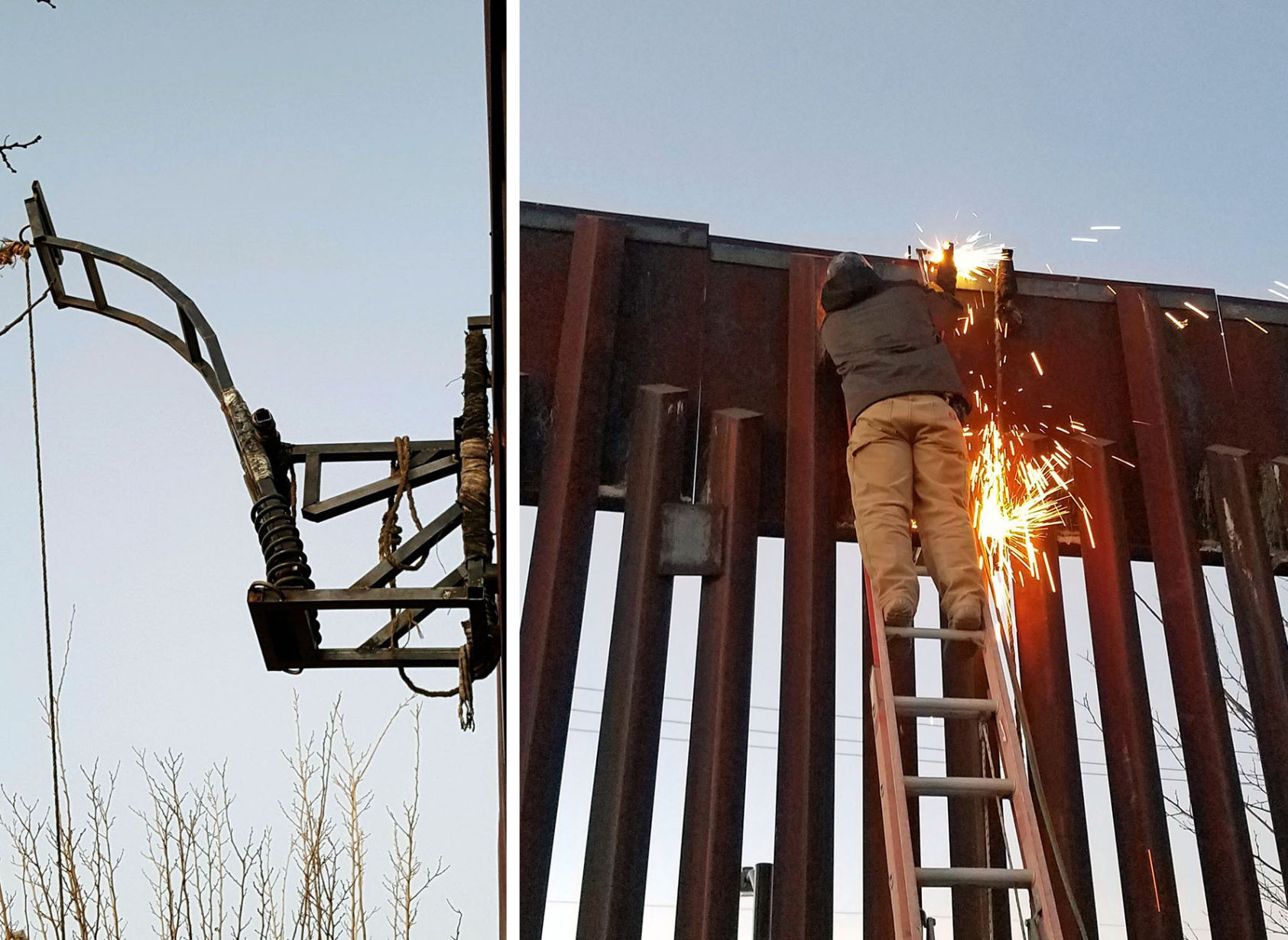 Border fence catapult near Douglas
